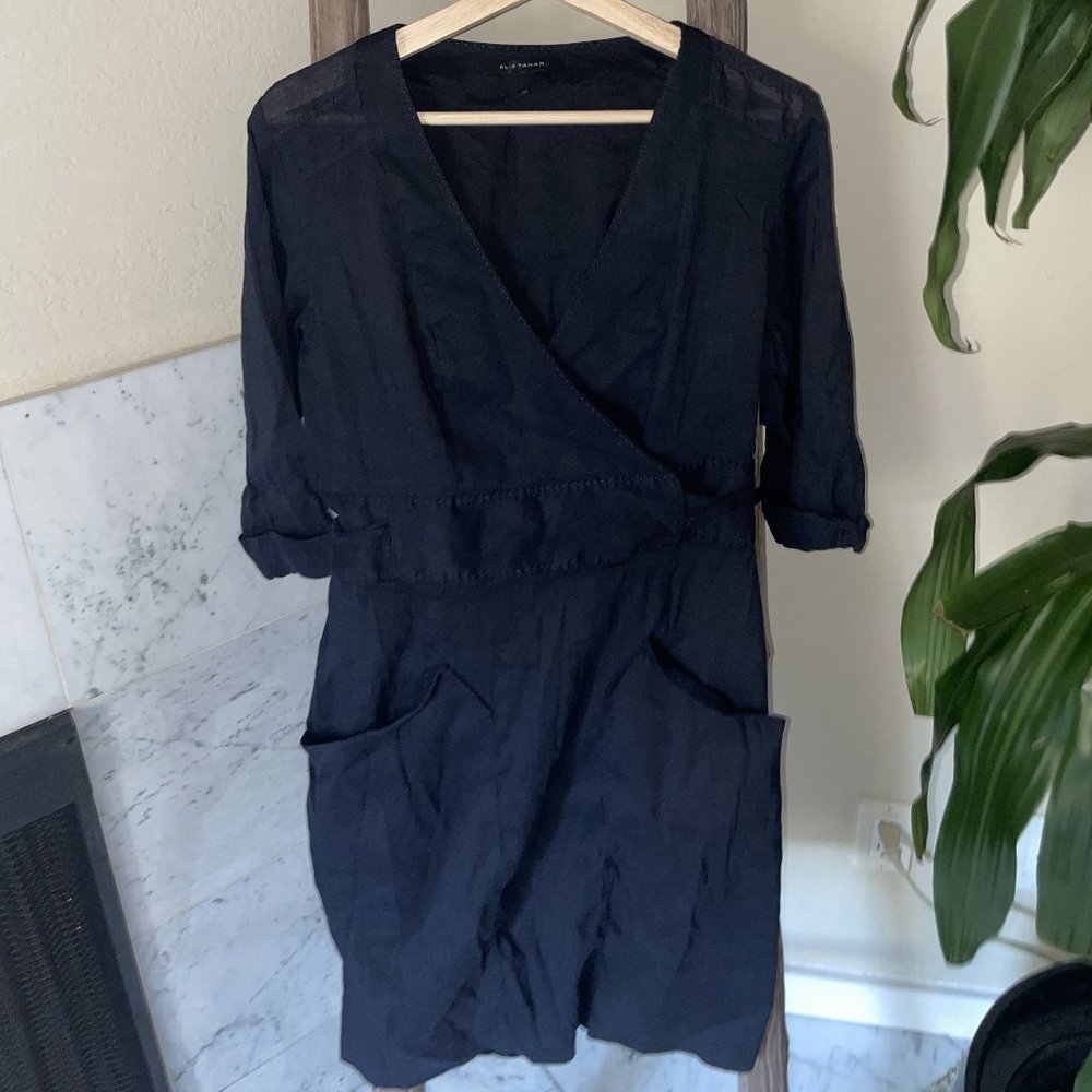 Elie Tahari Navy Wrap Dress